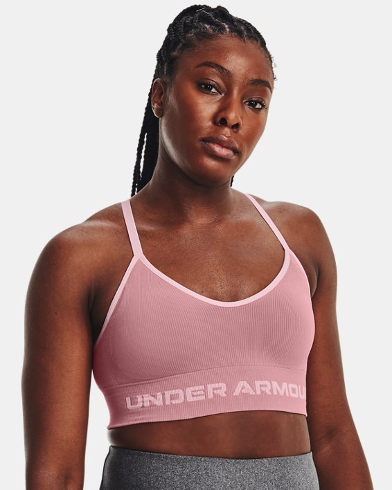 Brassière de sport UA Seamless Low Longline Rib pour femme, Pink, pdpMainDesktop image number 0